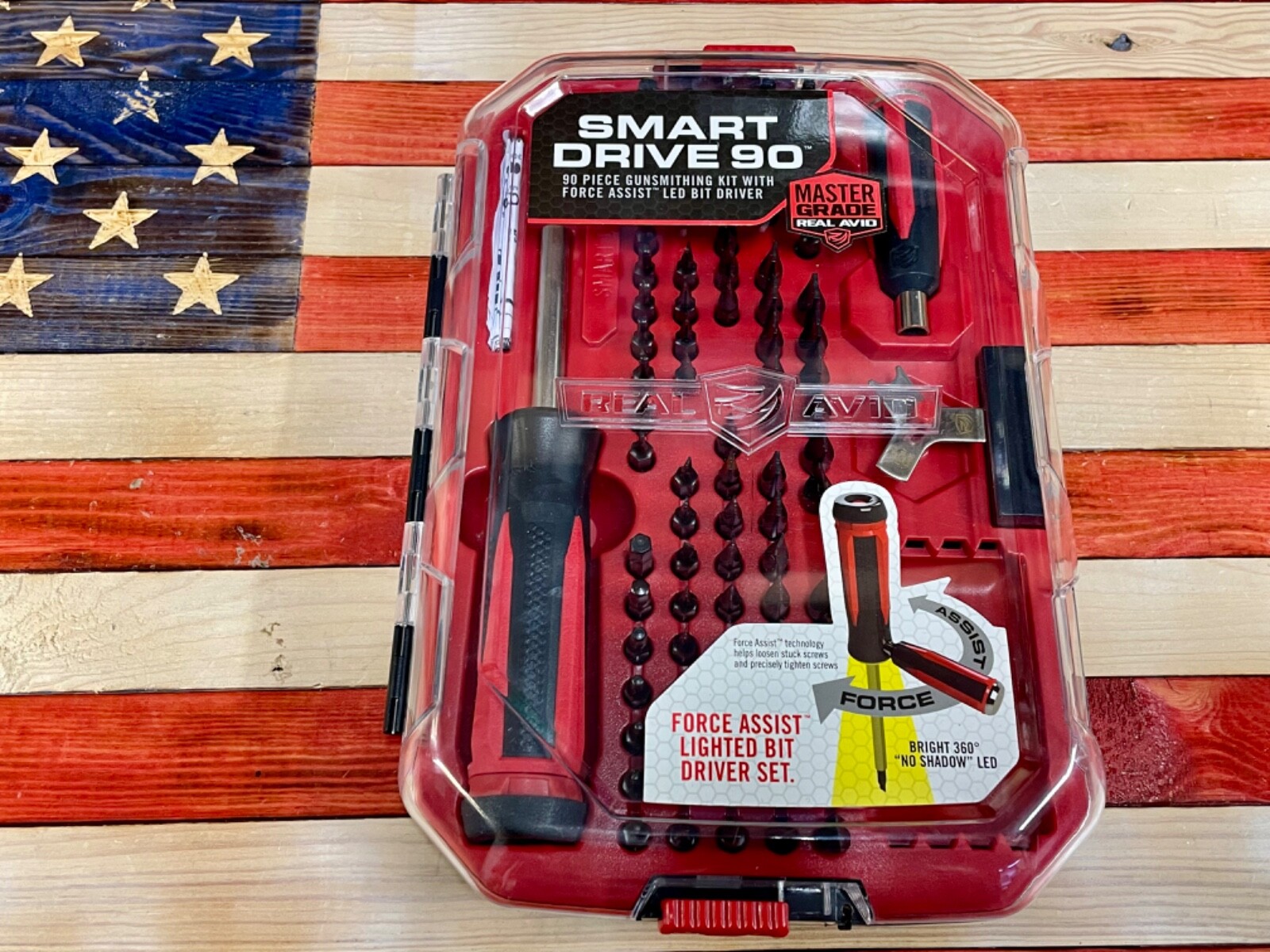 Real Avid Smart Drive 90 Piece Gunsmithing Kit With Force Assist LED Bit Driver