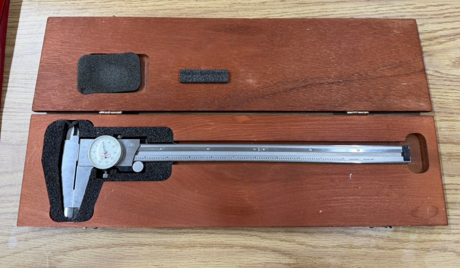 Starrett 120-12" Dial Caliper wood Case White Face, 0-12" FREE SHIPPING!!!