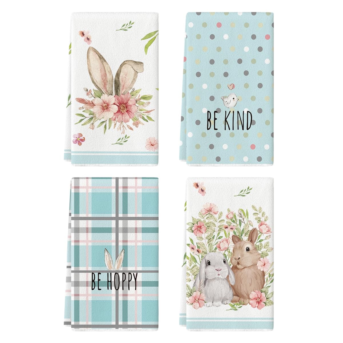 Artoid Mode Light Blue Stripe Polka dots Rabbit Bunny Easter 18" x 26",