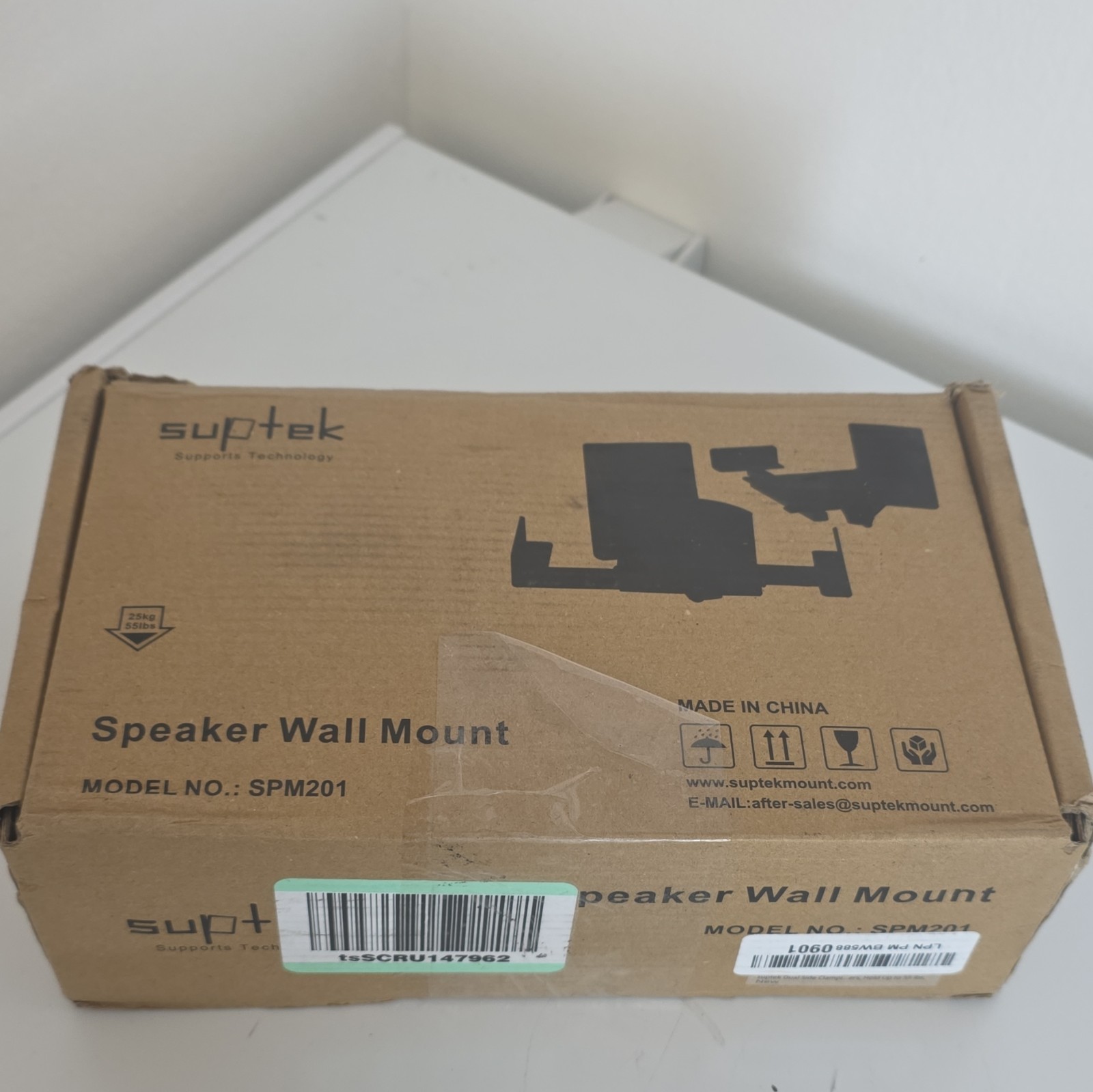 Suptek SPM201 Tilting Speaker Wall Mount Brackets Set of 2 Black