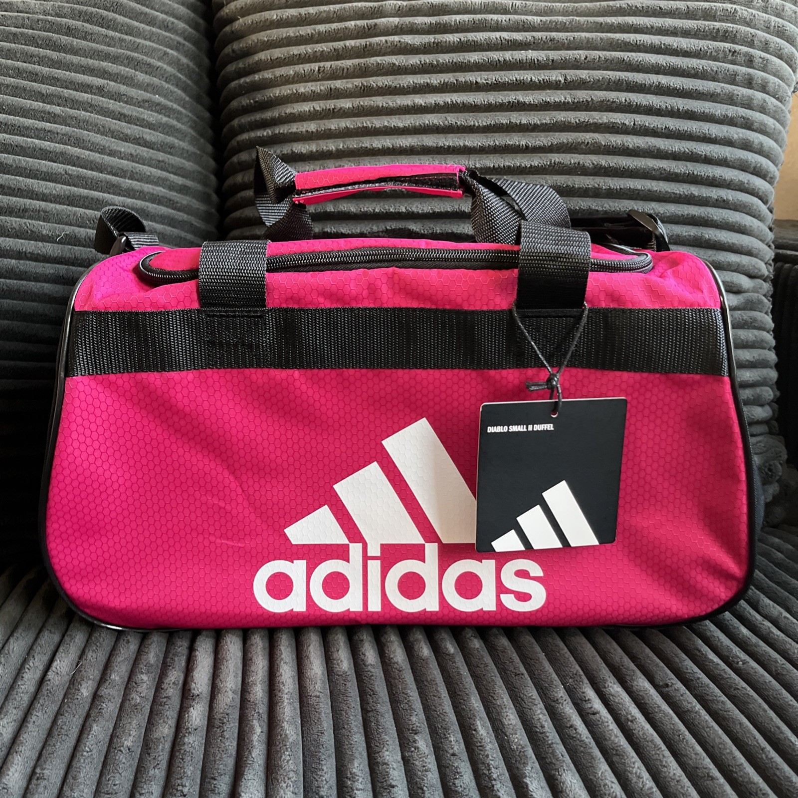Adidas Diablo Small II Hex Duffel Gym Bag Intense Bold Pink/Black/ White