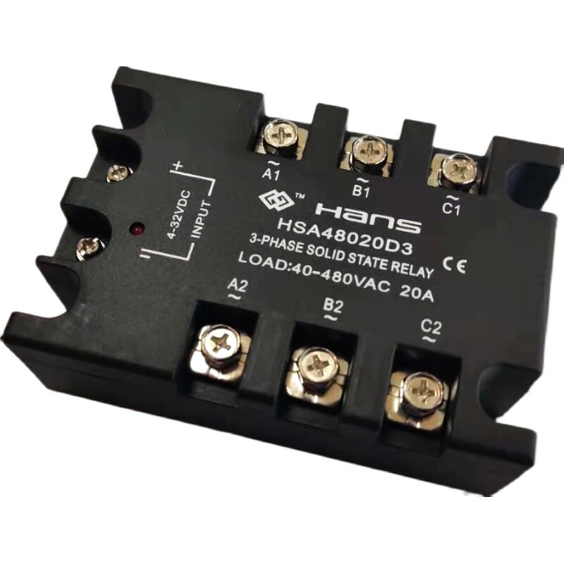 Three-phase solid state relayy 20A~30A DC-AC 4-32VDC/40-480VAC