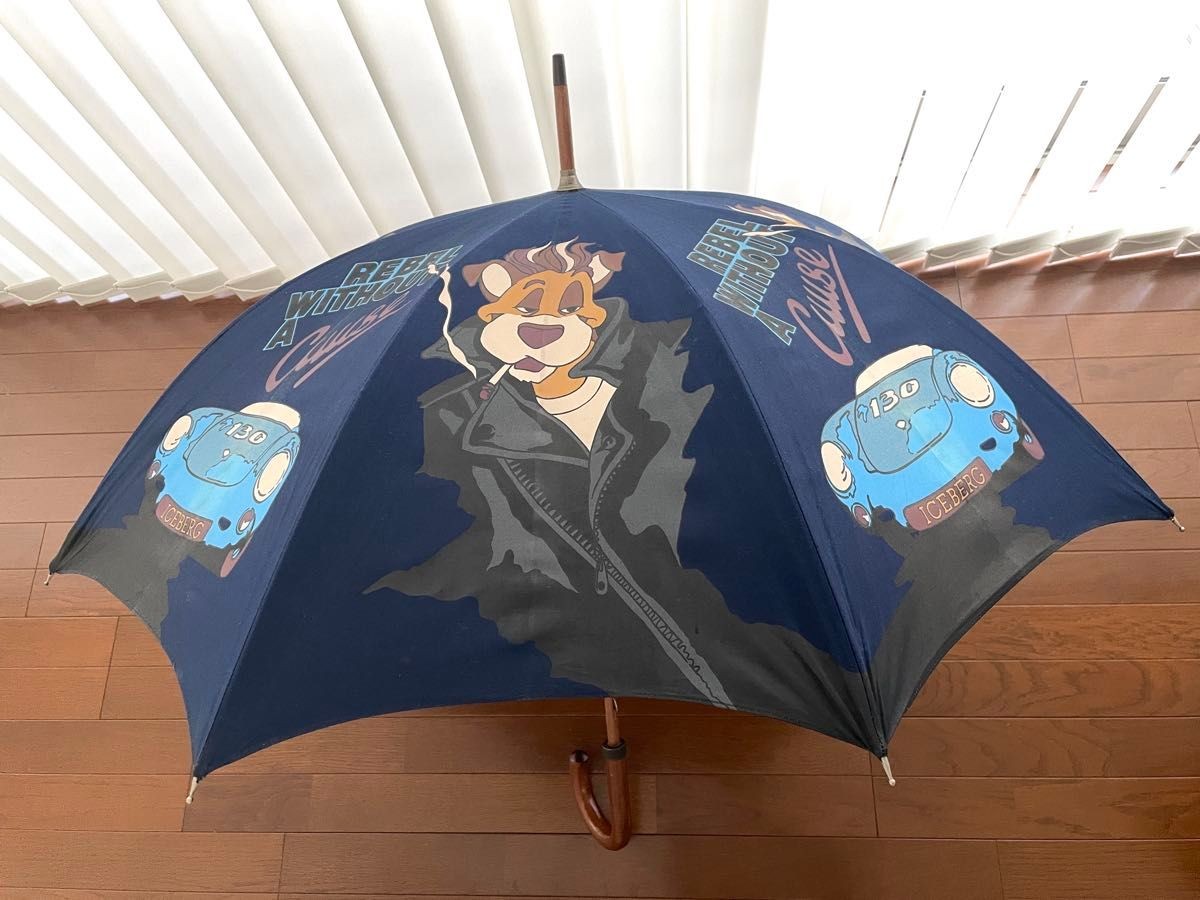 Iceberg Vintage Mens Umbrella Rebel Without A Cause Retro Car Wood Handle JP