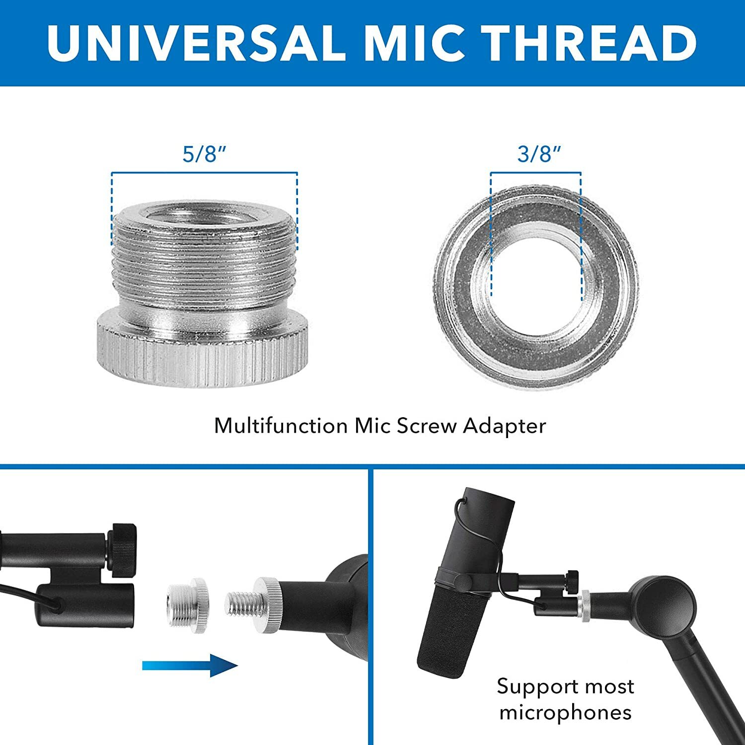 THRONMAX Adjustable Microphone Boom Arm Stand 360-degree Rotating Mic USA 🇺🇸