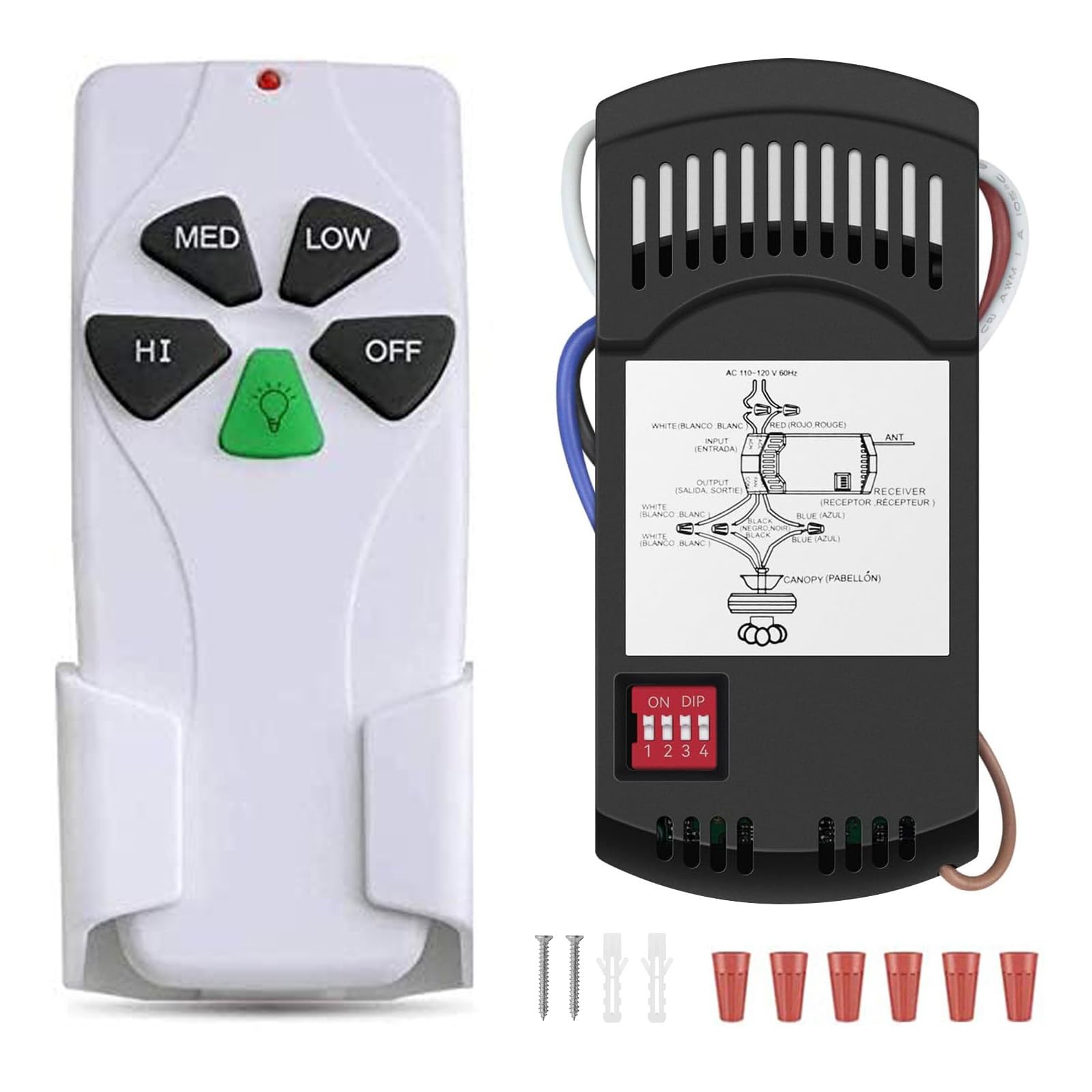 Universal Ceiling Fan Remote Control Kit, for Hunter/Harbor Breeze/Hampton Ba...