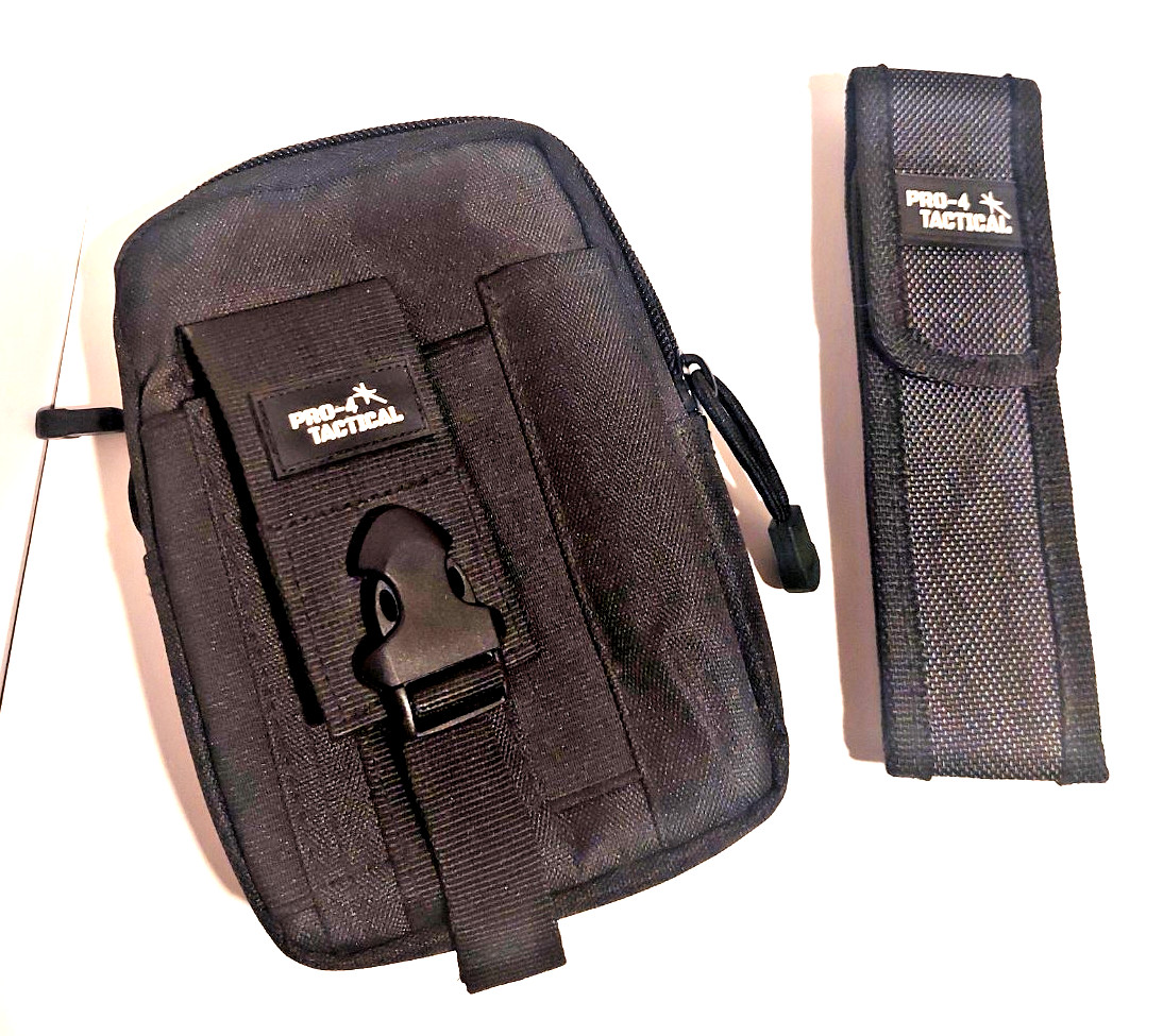 Tactical Pouch 2pc Set Multi-Purpose Cell Phone Molle EDC Sheath Belt Waist Bags
