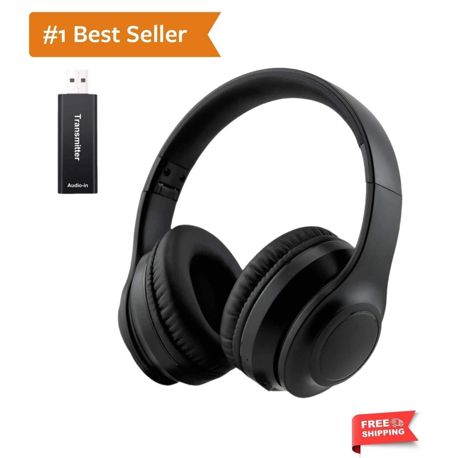 Wireless Over-Ear TV Headphones for Seniors with ANC, Bluetooth 5.3 & 3-in-1 ...