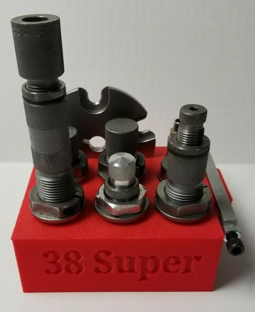 38 Super reloading die storage for the Hornady Lock-N-Load press