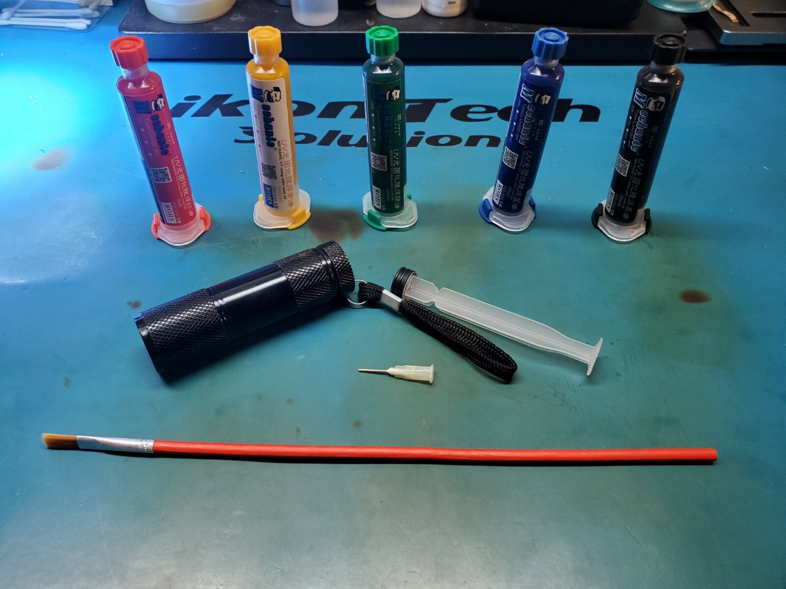 TRACE PCB BGA UV Solder Mask Repairing 10cc Applicator Light Brush Plunger Paint