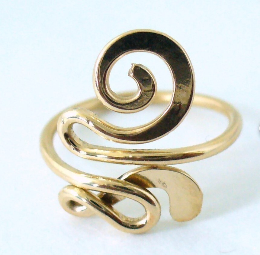 Valentine's Day Gift For Wife Solid Metal Adjustable Swirl Toe Ring 925 SS