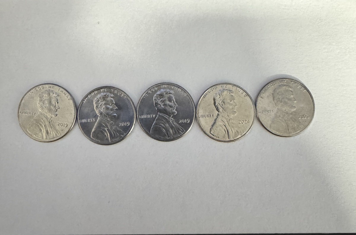 Silver Penny Appearance Random Lot of 5 Lincoln Pennies Mixed – Rare Collectable