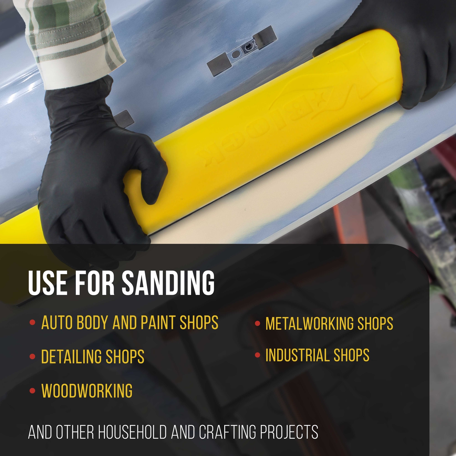 Rectangle 24" Hand Sanding Block Adaptor Sheet, Convert Hook & Loop to PSA Pad