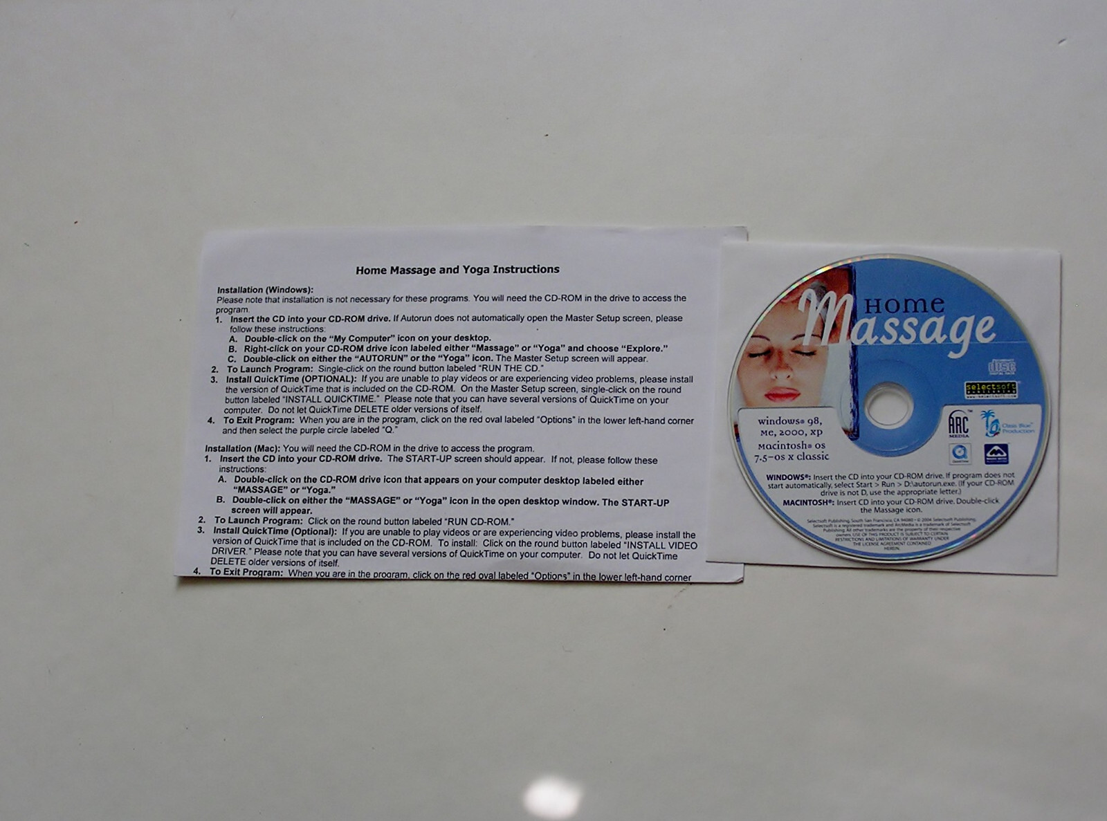 Herbal Guide & Home Massage Soft ware - 2004  - SelectSoft Publishers