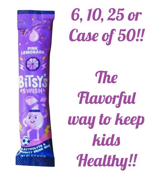 Bitsy's Swish Electrolyte & Immunity Mix Pink Lemonade w/Hydration Complex Kids