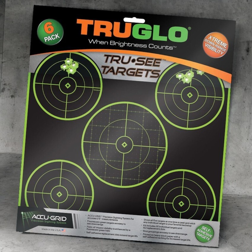 Target | 6-pack TruGlo 12" x 12" Bullseye Shooting Crossbow Blow Gun Green Glow