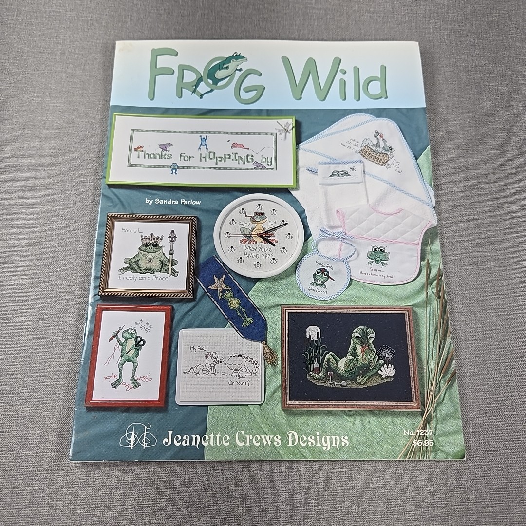 Frog Wild Cross Stitch Pattern Book Jeanette Crews Designs