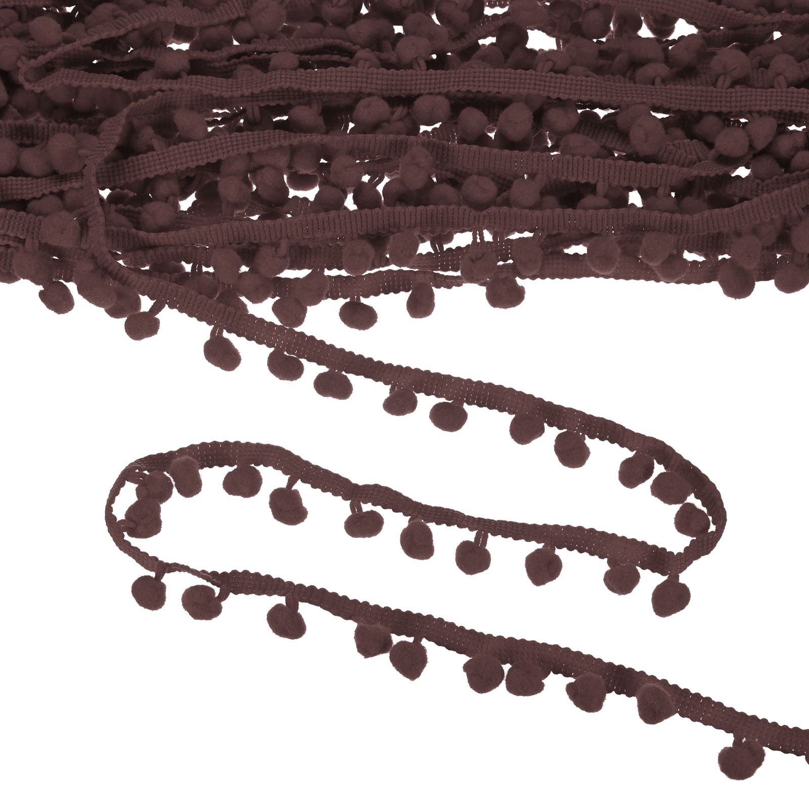 Pom Pom Ball Fringe Trim, 10 Yards 8mm Pom Pom Trim for DIY Crafts Dark Coffee