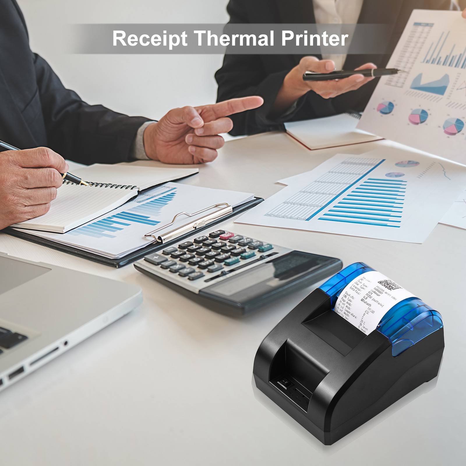 6-58mm Thermal Receipt Printer Desktop USB BT Wireless Connection Printer
