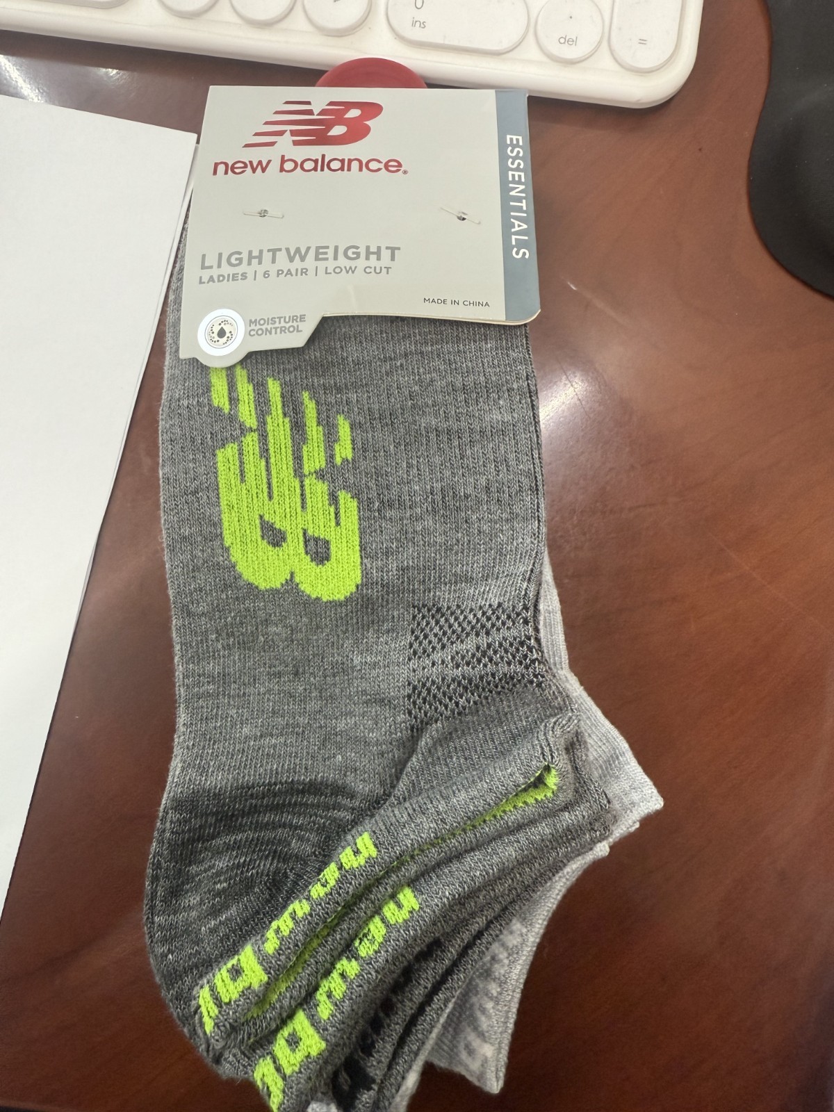 New Balance Women's 6 Pairs Low Cut Gray/ Dark Gray Color Socks Shoe Size 4-10