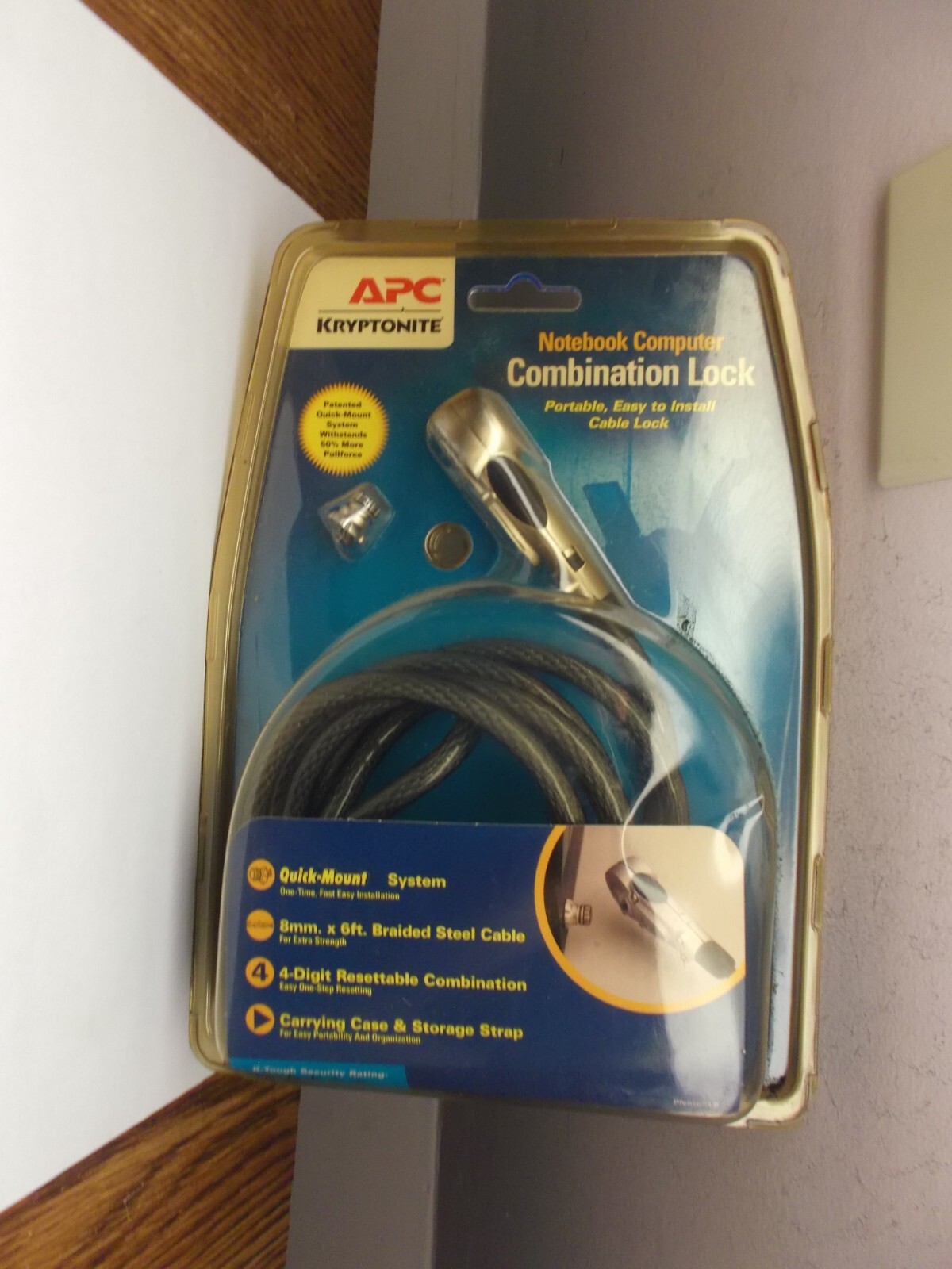NEW SEALED APC KRYPTONITE NOTEBOOK COMPUTER COMBINATION CABLE LOCK