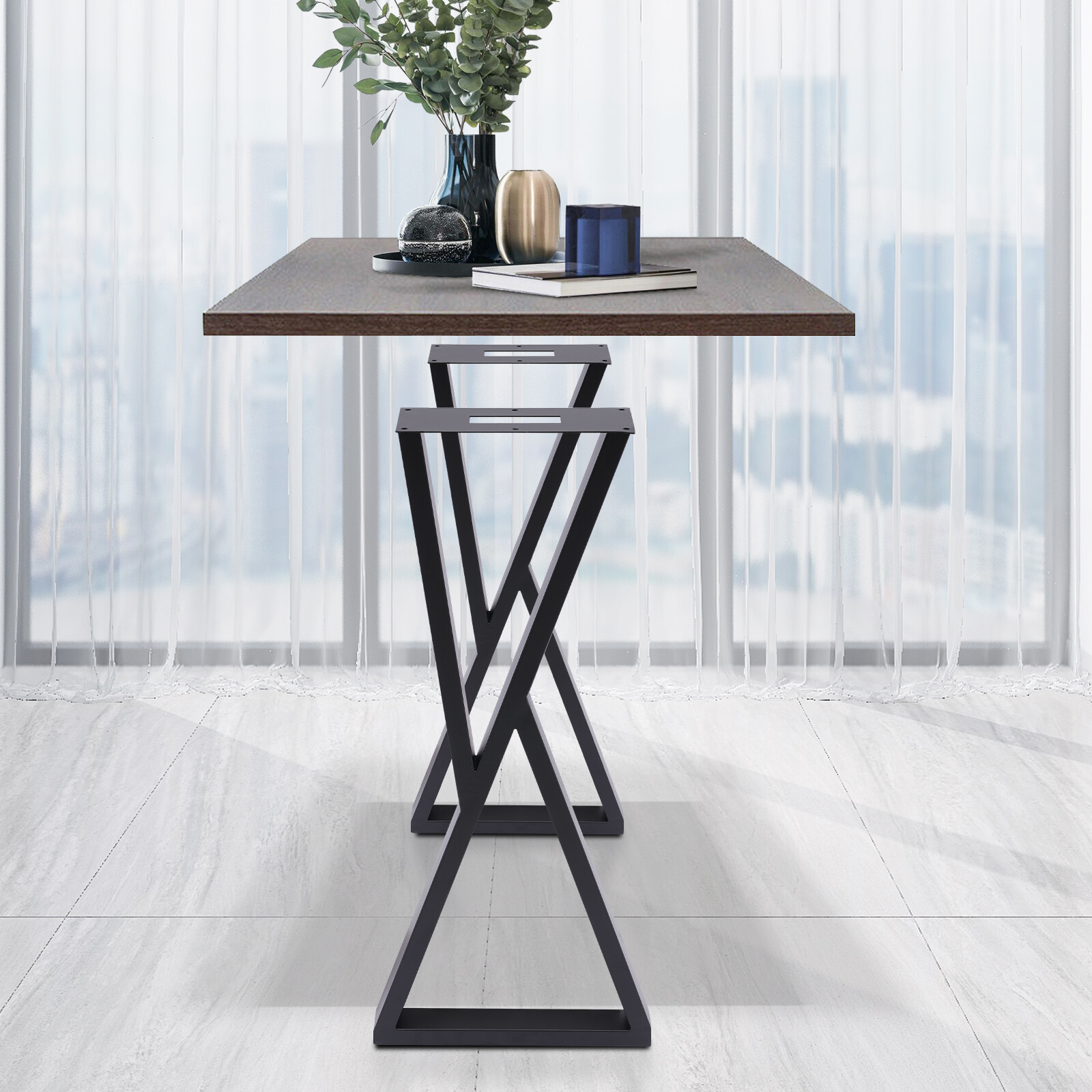 32" Metal Furniture Legs with Anti-slip Foot Pad Coffee Table Desk Bench DIY Leg