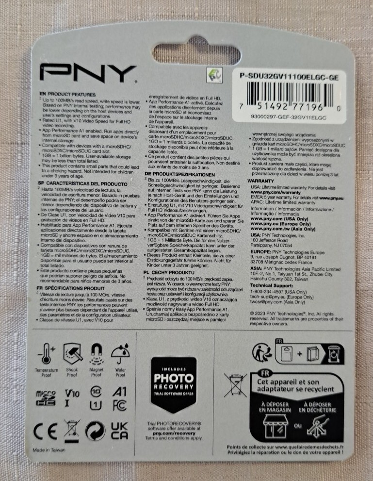 PNY 32GB Trail Camera MicroSDHC Card & Adapter