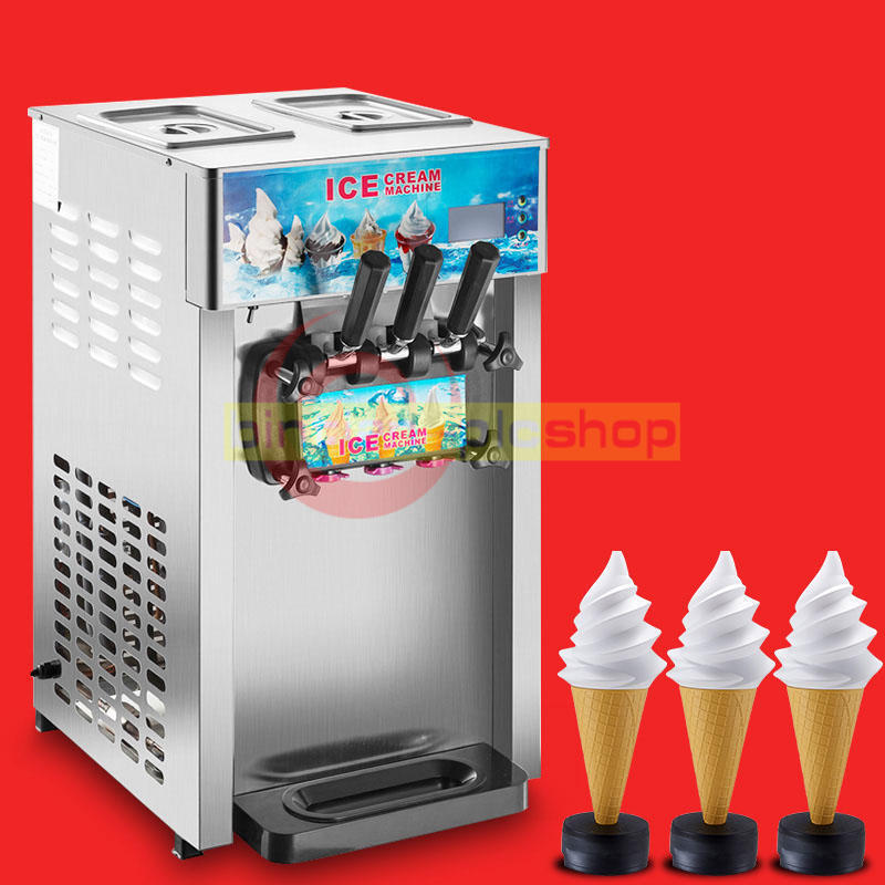 3 Flavor Commercial Frozen Ice Cream Cones Machine Soft Ice Cream Machine 220V