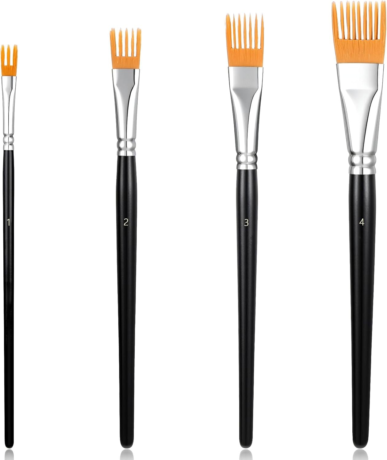 4Pcs Comb Artist Brush Set, Professional Artist Paintbrushes
