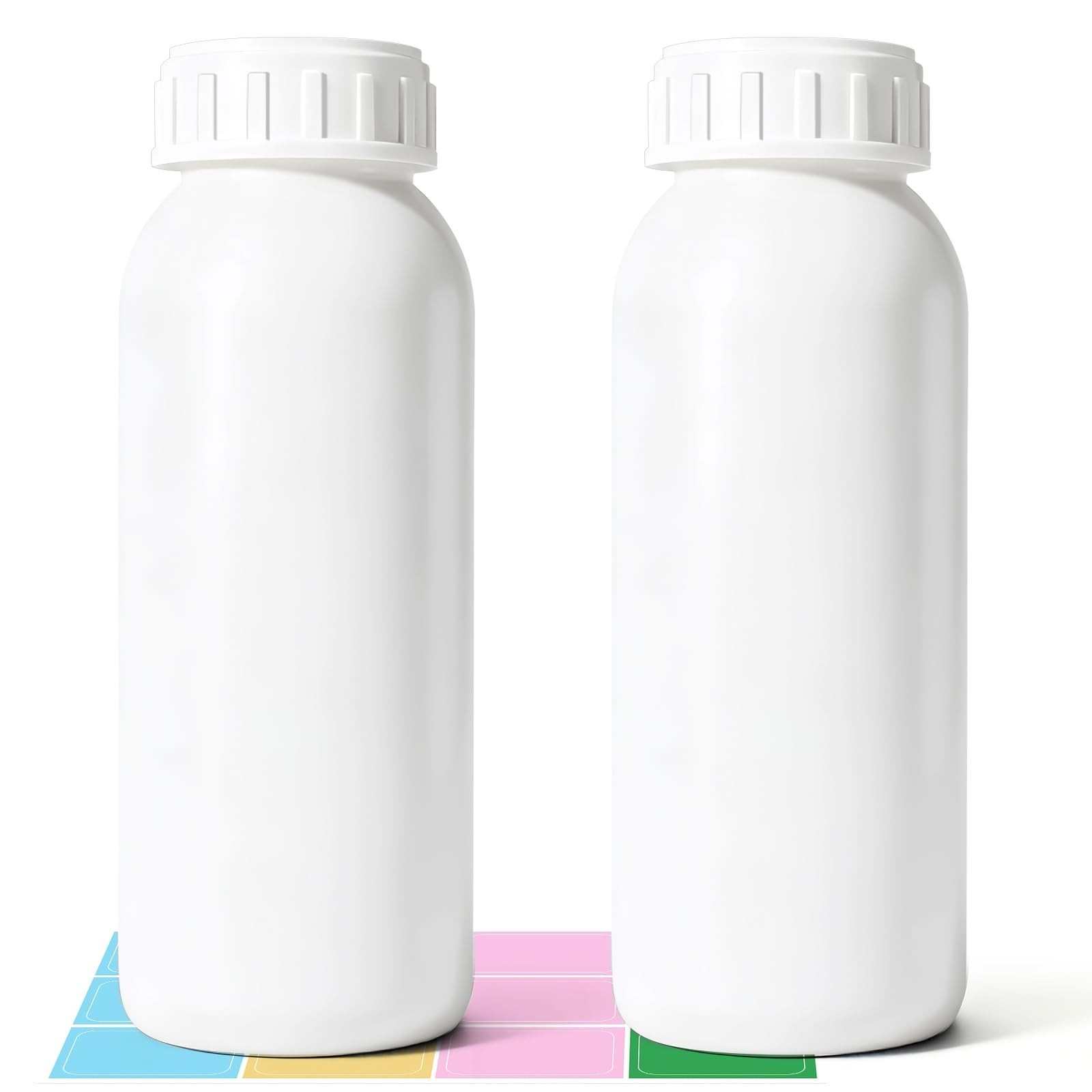 2Pack 16.8oz (500ml) Food-Grade Plastic Travel Bottles - Stackable Empty Smal...