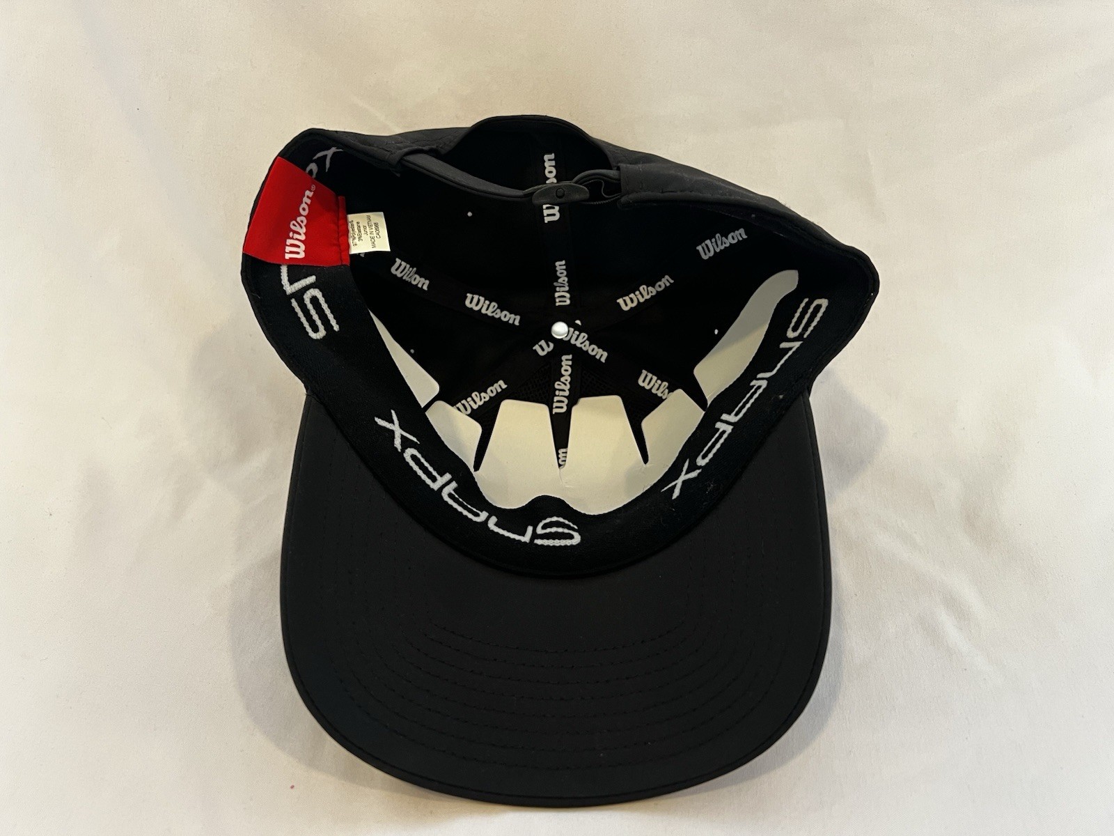 Wilson Black Snapback Hat Junior 97% Polyester 3% Elastane Dow WS Logo