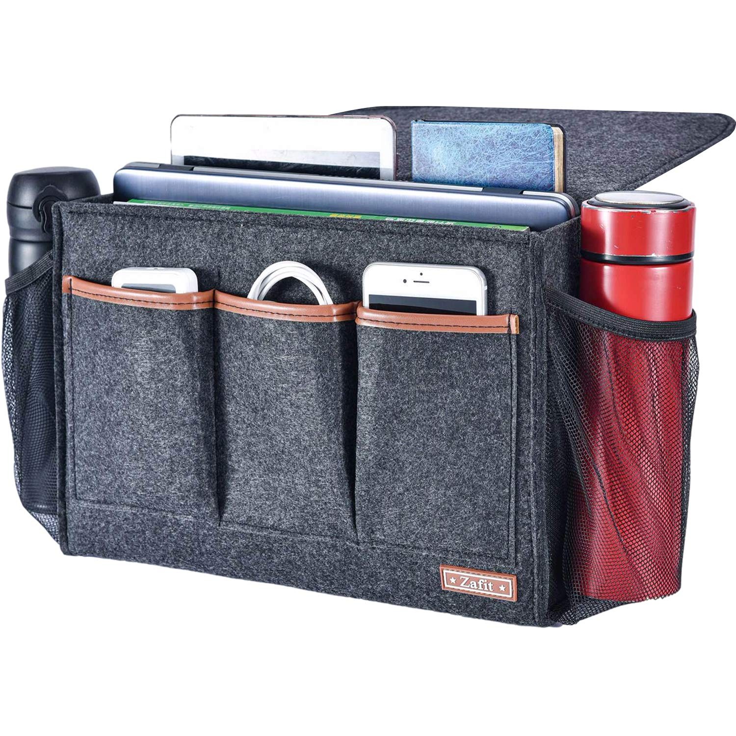 Bedside Caddy, Large Size Storage Organizer with 8 Pockets - Holds Magazines,...