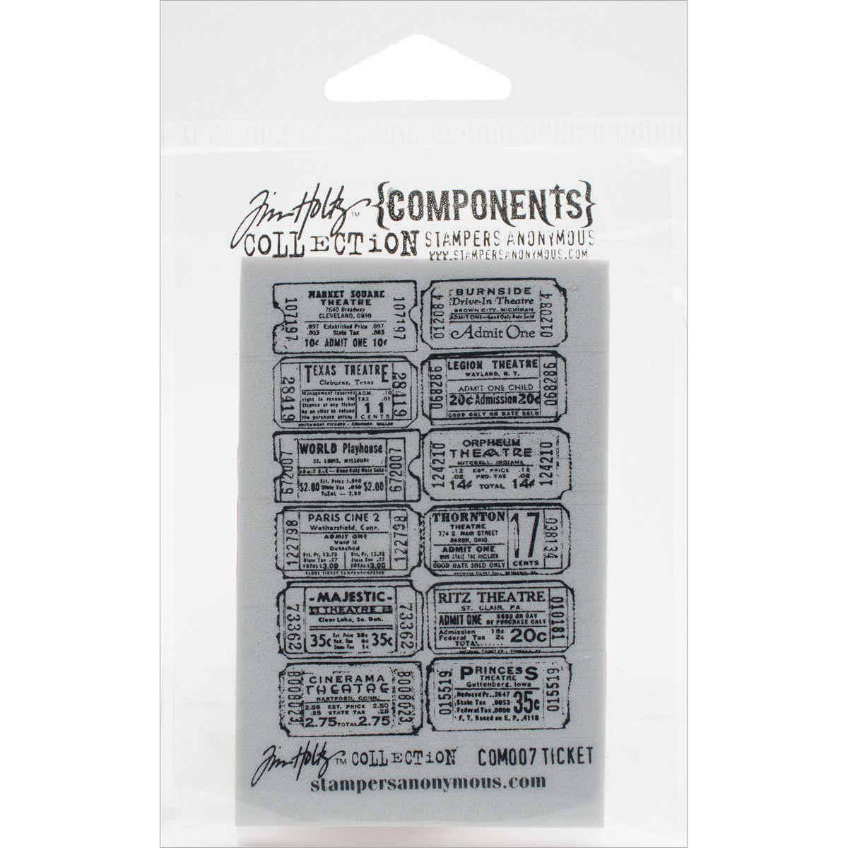 Tim Holtz Cling Stamp 2.5X3.5 Ticket