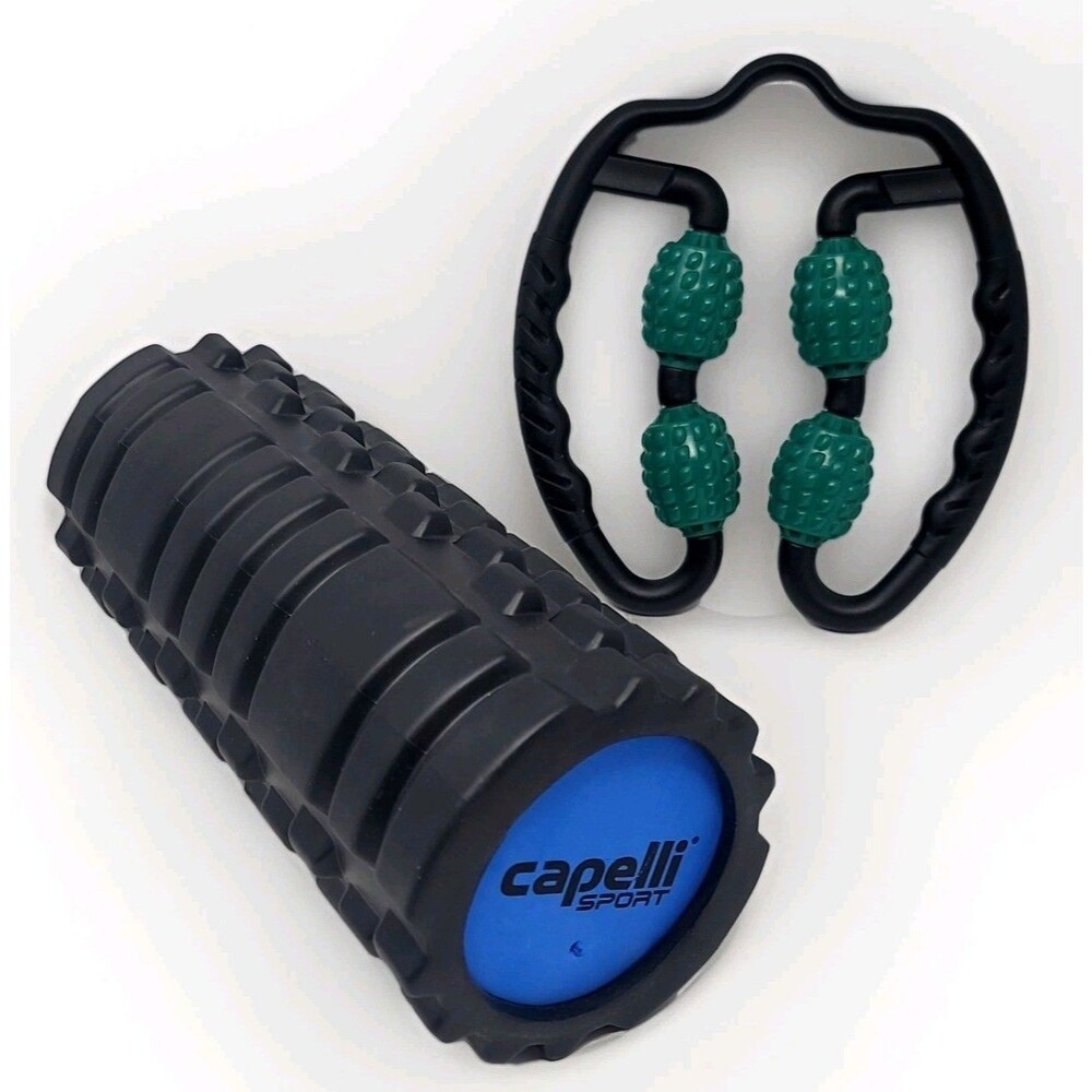 LOT: Capelli 13" Sport Foam Roller & Invigorate Hand Massage Roller RECOVERY
