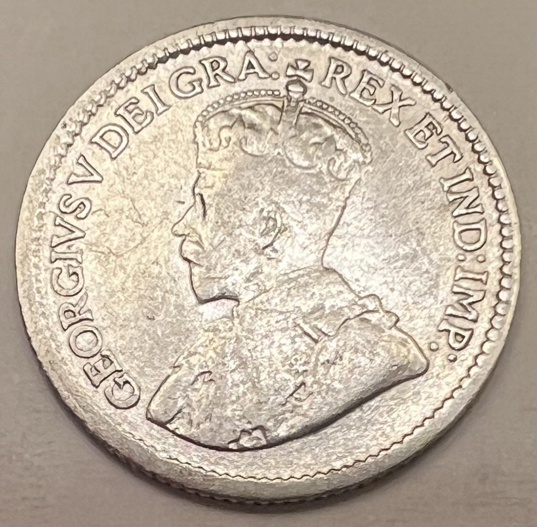 1917 🇨🇦 Canada 5 Cents .925 Silver Coin KM22 - Combined Shipping - Lot D10a