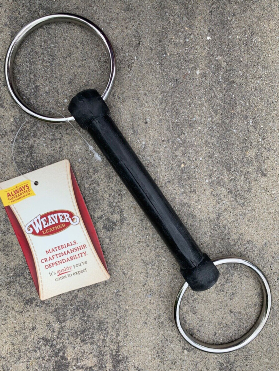 WEAVER Rubber Covered Mullen Stainless Steel Ring Bit SIZE: 5" for Horse Bridle