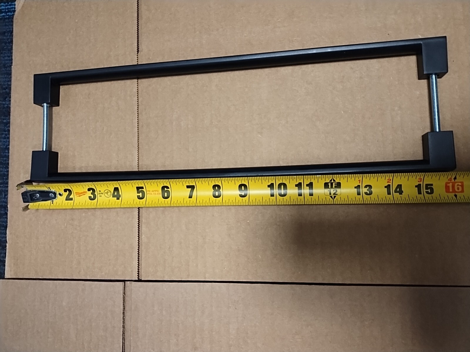 16" Push Pull Door HandleDouble Sided H Shape Sliding Door HandleMatte BlackS...