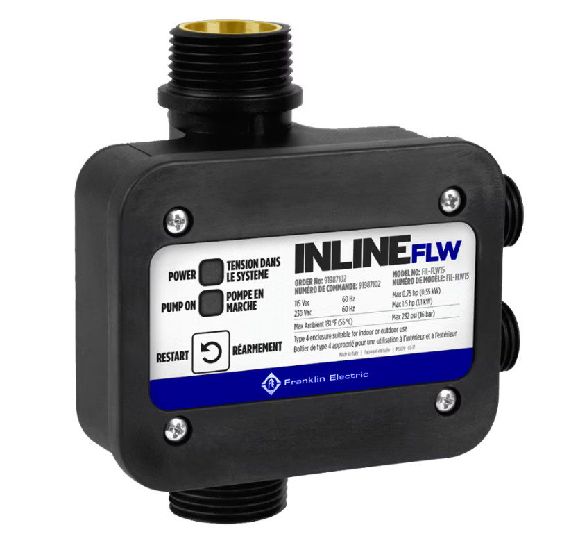 Franklin Electric INLINE FLW SERIES 115V/230V 1/2HP-1.5HP 1" MNPT 15A