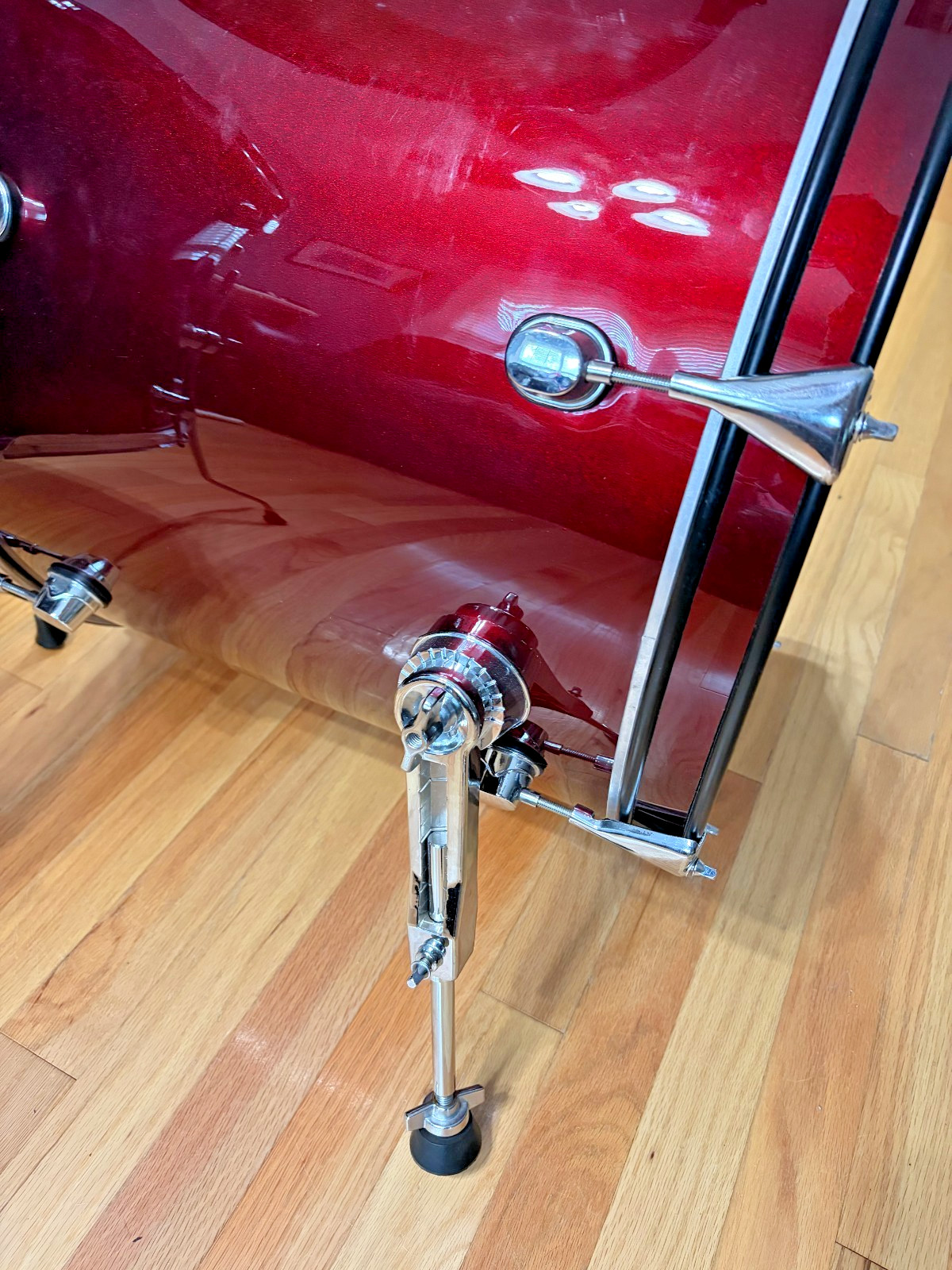 Leedy 5pc Drum Set Very Nice With Tom Mount Wine Red