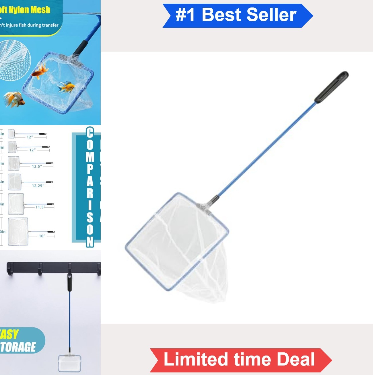 Aquarium Fish Net 6 Inch Fine Nylon Mesh Small Tank Cleaning Skimmer Debris