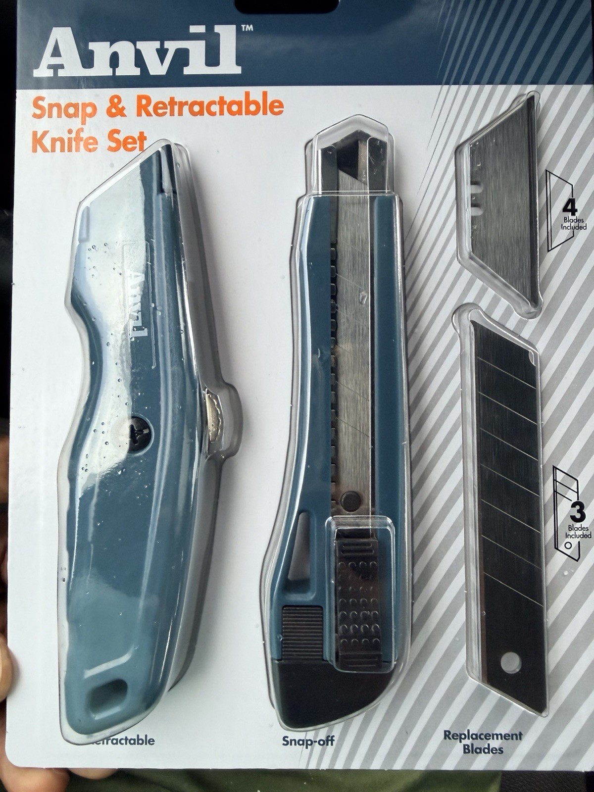 Anvil Snap and Retractable Utility Knife Set with Extra Blades