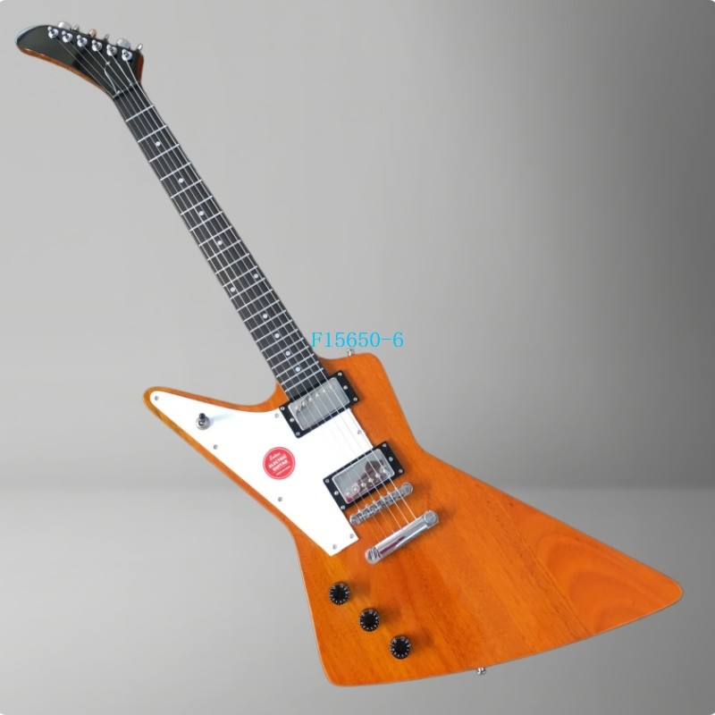 Yellow Electric Guitar Left-Handed White Pickguard H-H Pickups Bone Nut Stock