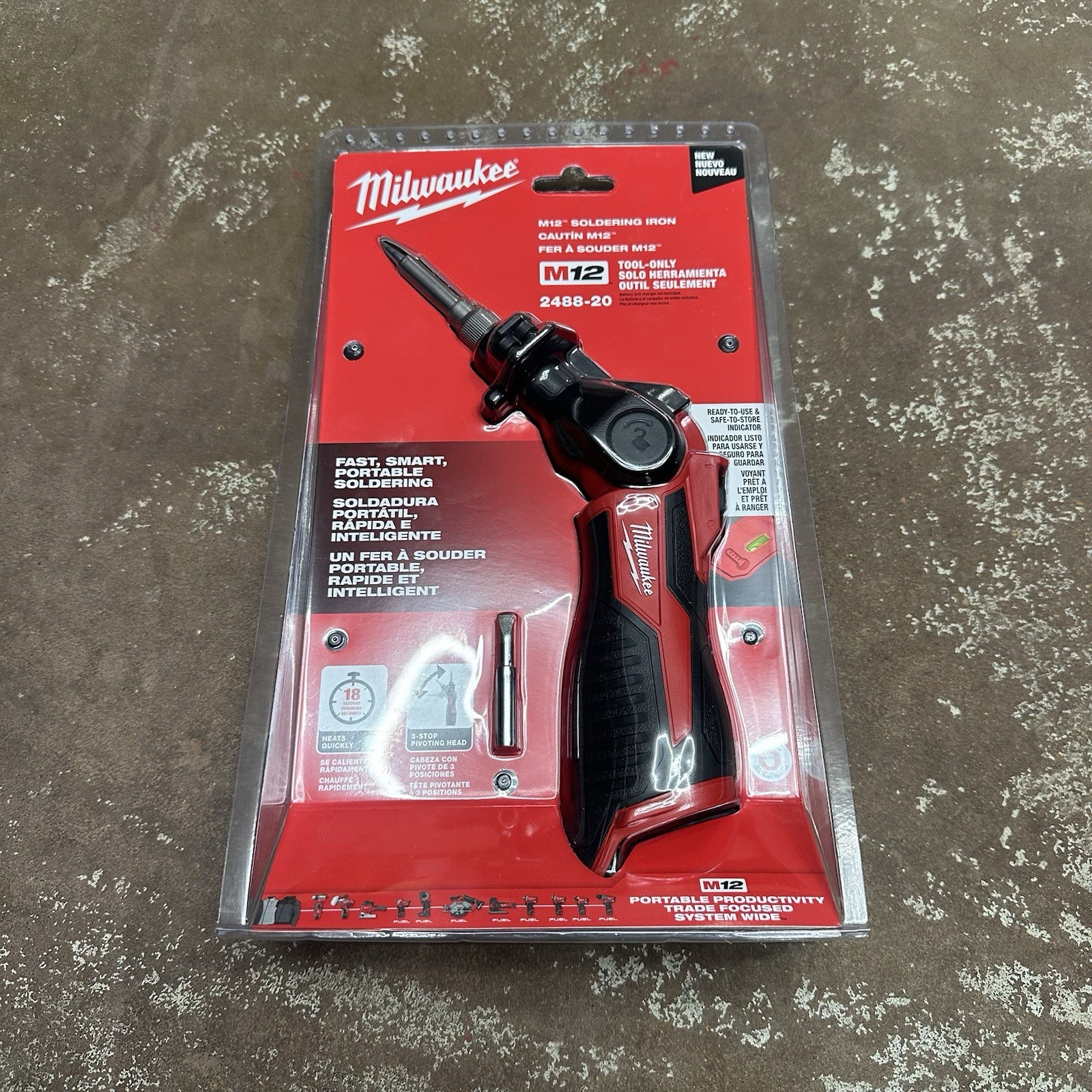 Milwaukee 2488-20 M12 12 Volt Cordless Soldering Iron with Pivoting Head