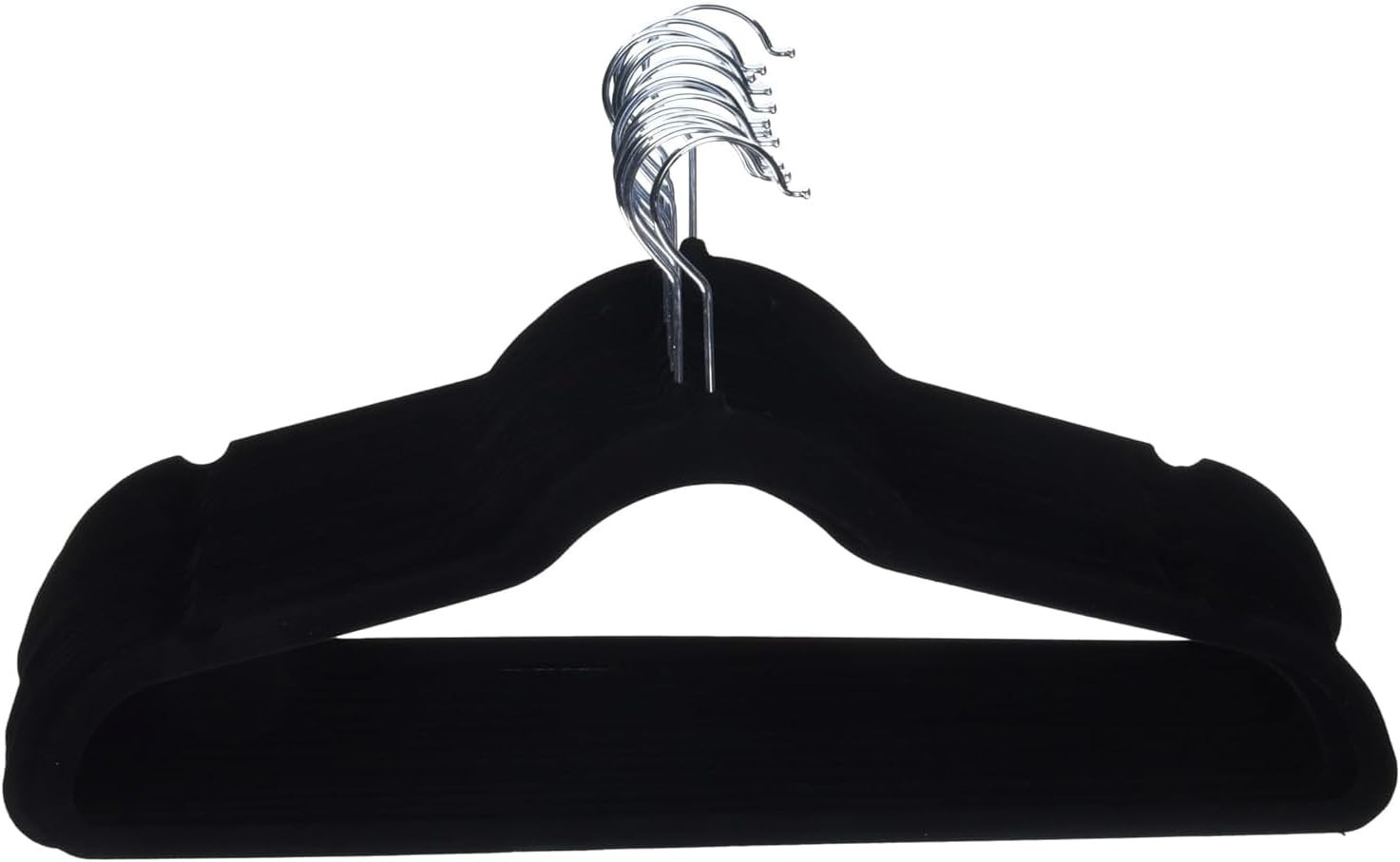 30pcs Slim Velvet Hangers Non Slip Space Saving Suit Coat Black