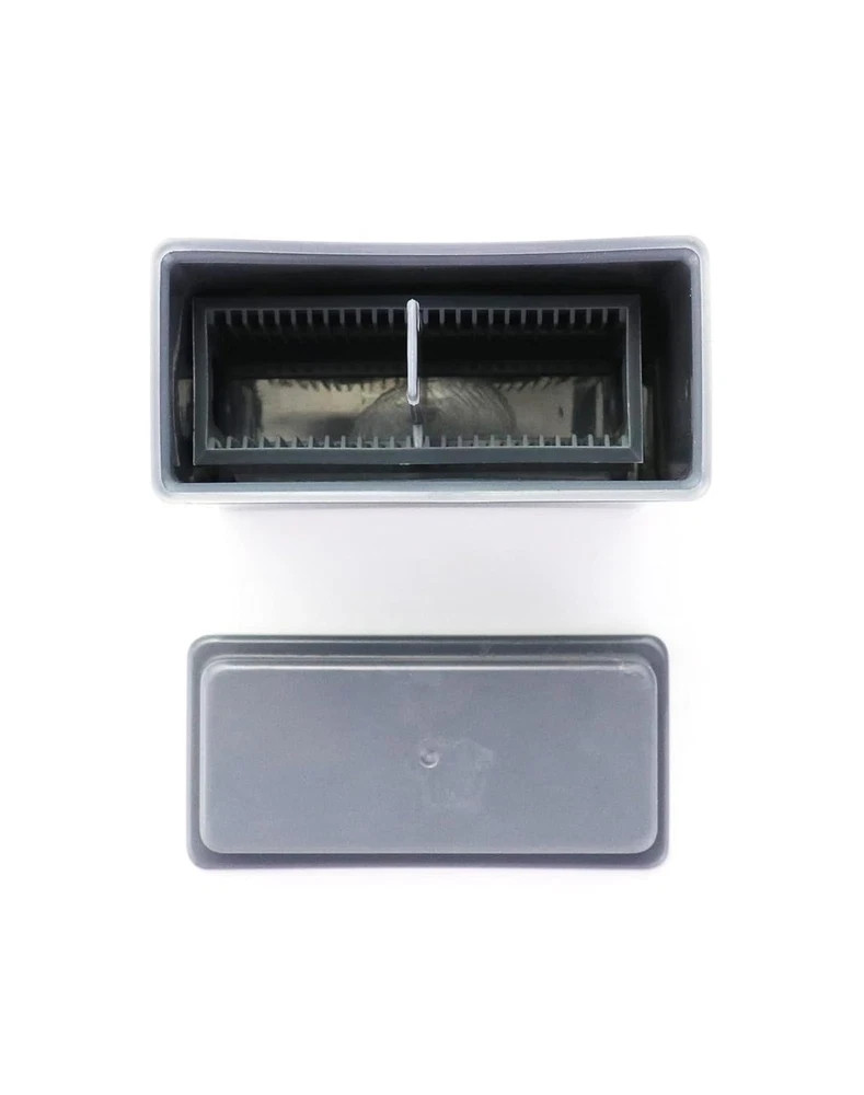 10-Pack Microscope Slides Rack & Staining Jar - Durable Grey Design