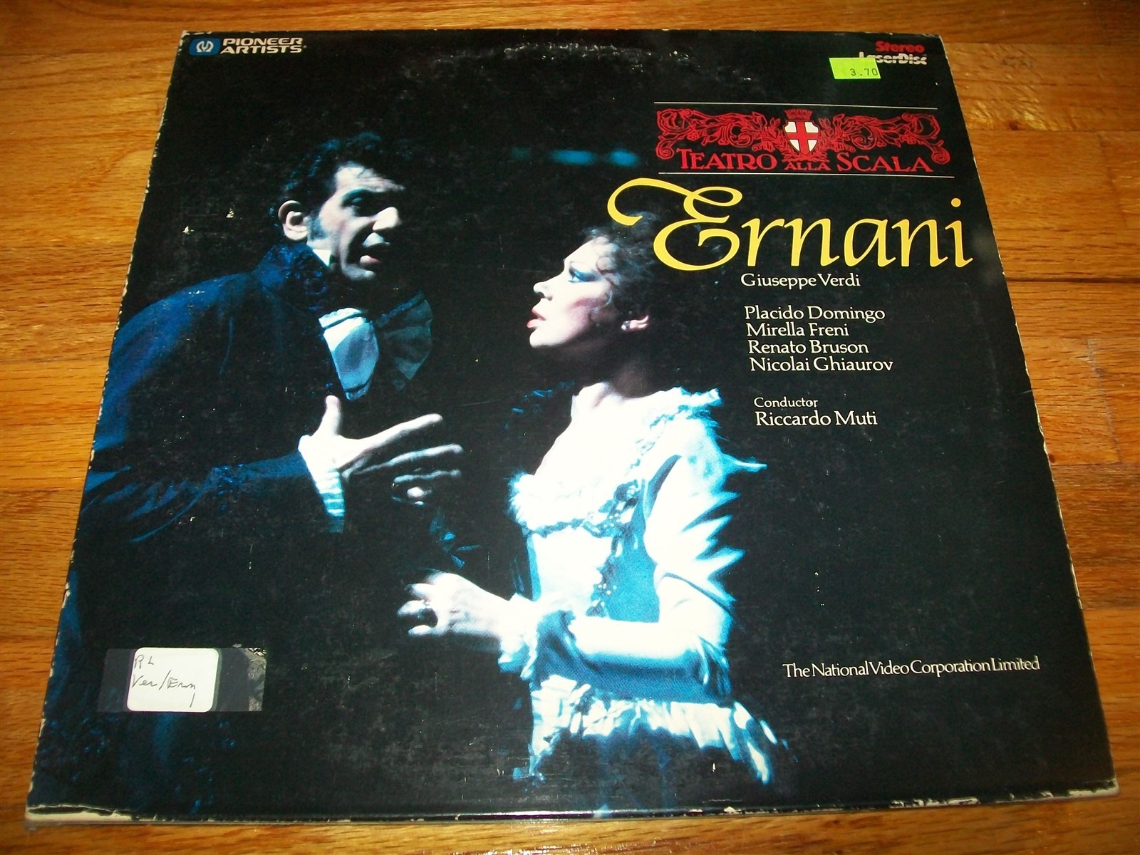 ERNANI 2-Laserdisc LD VERY GOOD CONDITION RARE TEATRO ALLA SCALA RICCARDO MUTI