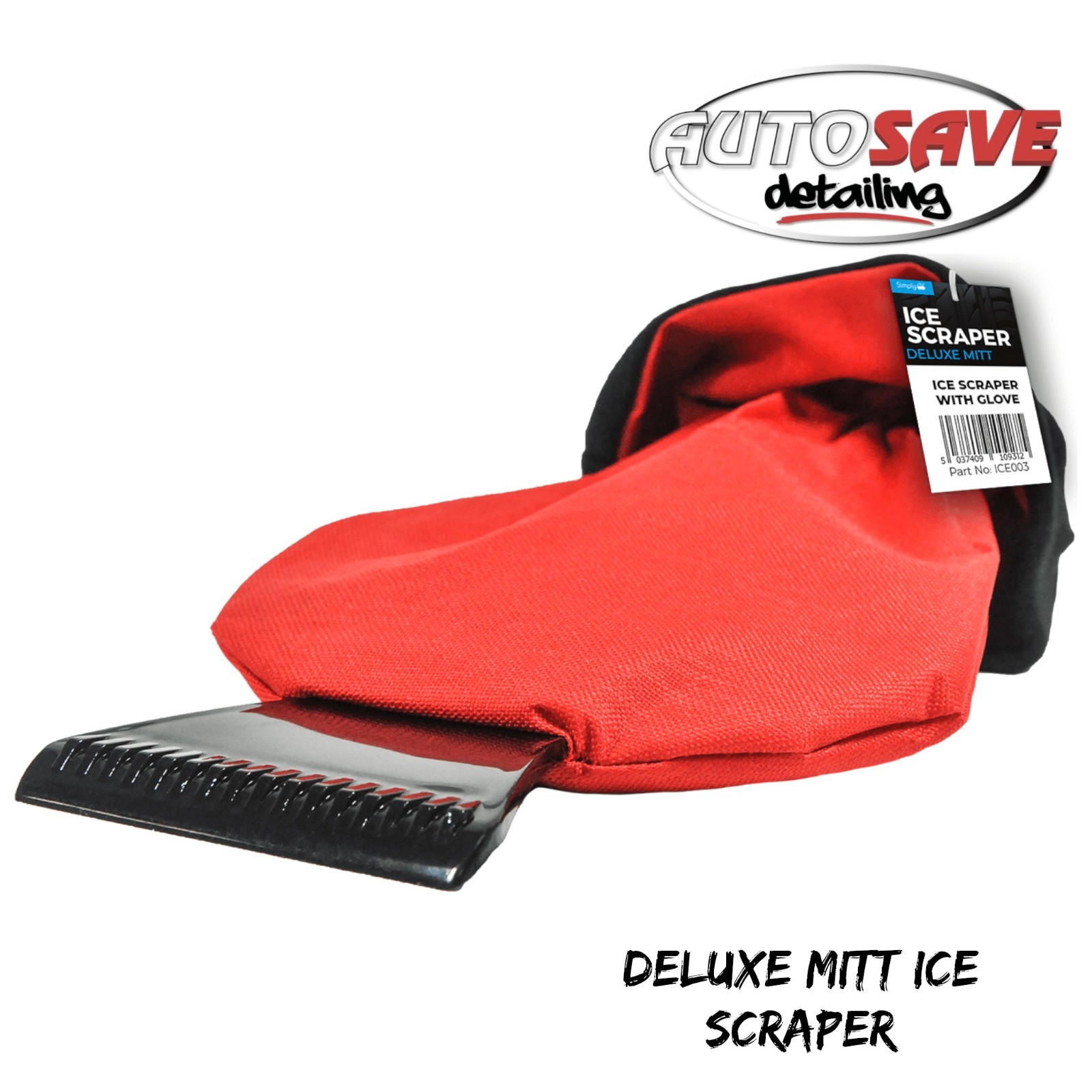 Simply -Deluxe Mitt Ice Scraper |Fleece Glove |ICE003 |Removes Ice Snow Frost