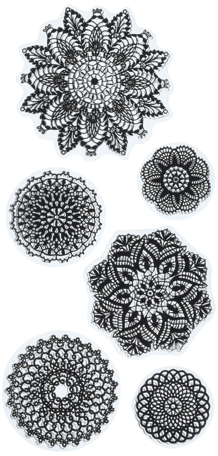 Inkadinkado Decorative Geometric Unmounted Clear Rubber Stamp Set for Cards a...