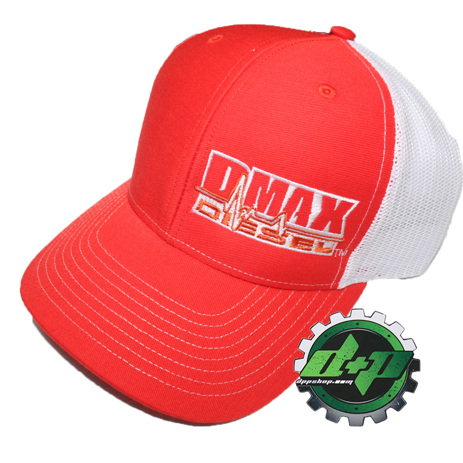 Duramax diesel Richardson trucker hat ball ORANGE white mesh snap back Dmax