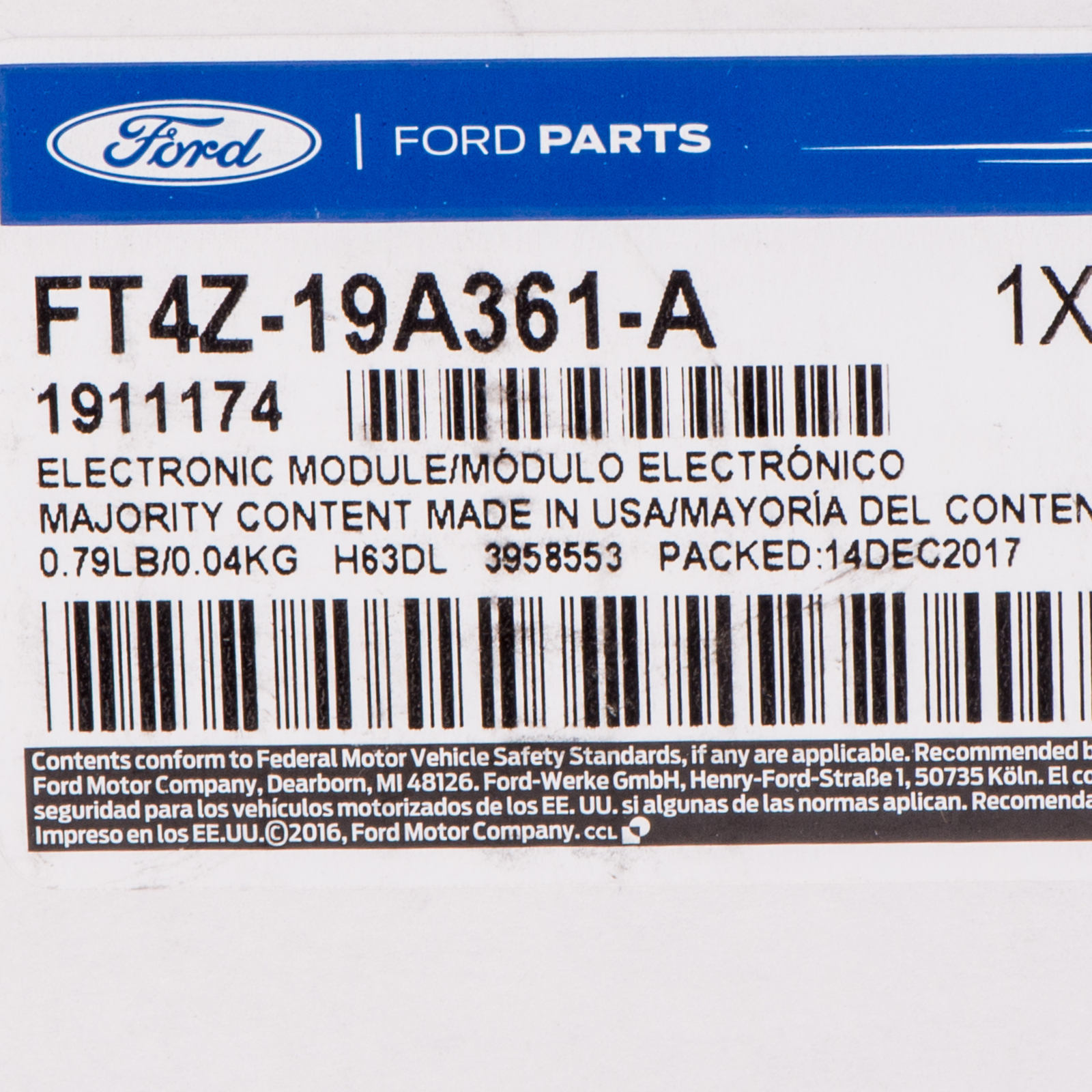 OEM NEW Keyless Remote Control Security System Auto Starter Ford FT4Z19A361A