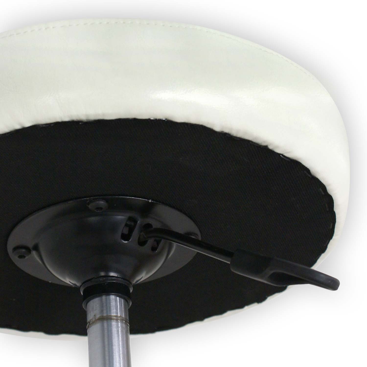 White Swivel Hydraulic Leather Salon Stool Rolling Seat Adjustable 4PCS